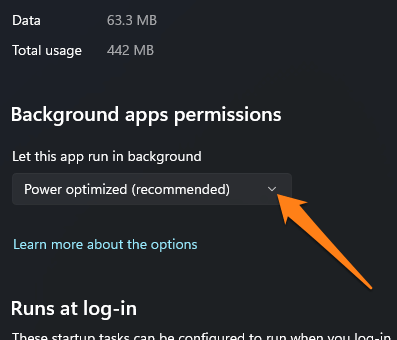 Image from: Background apps permissions
