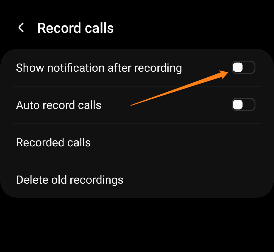 Image from: Show call recording notification