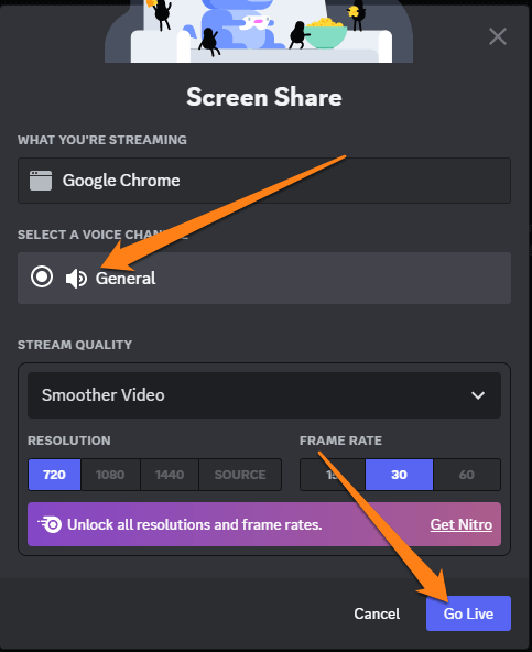 Choose voice chat How to Share Netflix on Discord Without Black Screen