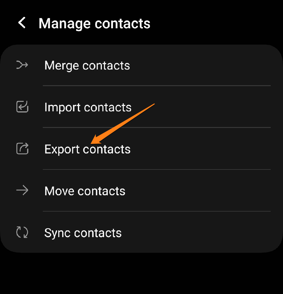 Image from: Export contacts