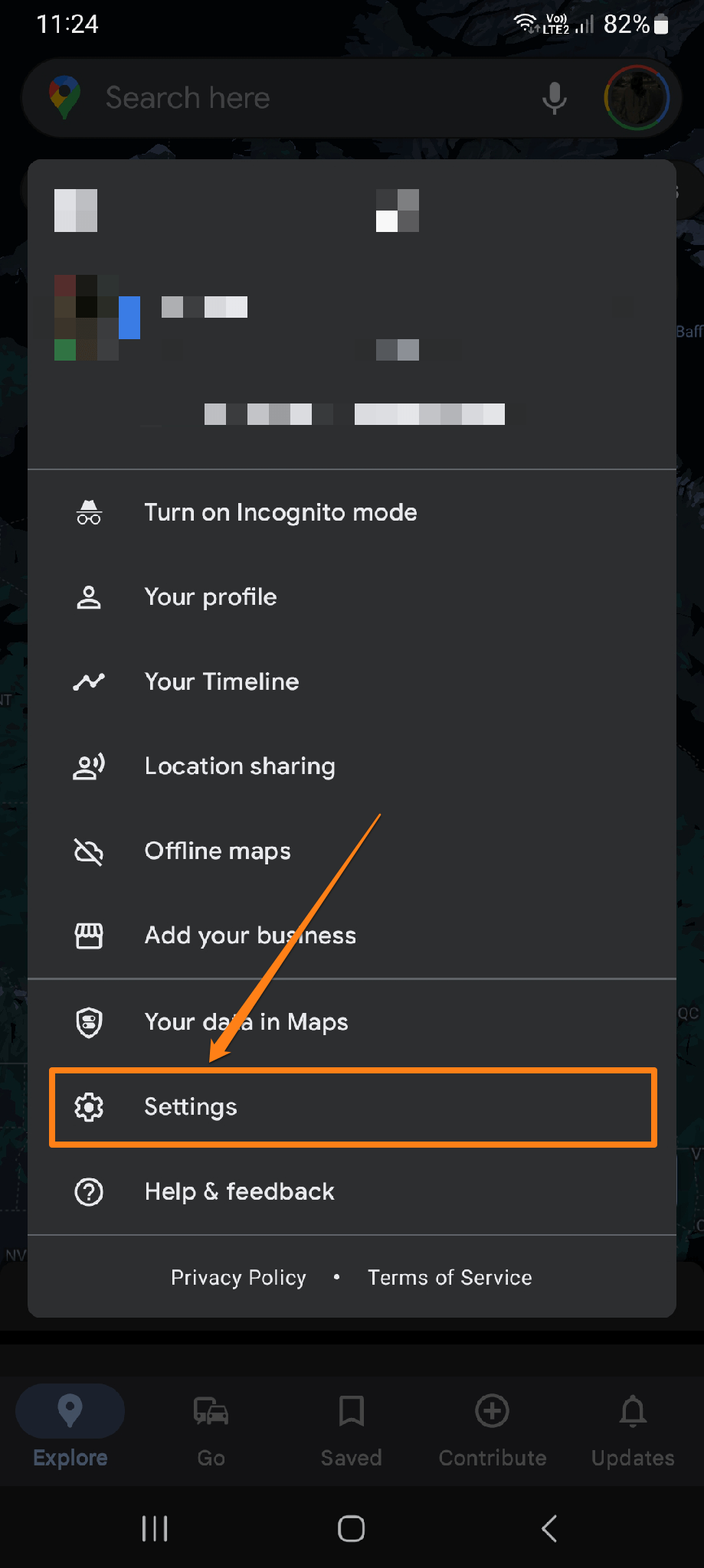 Open Settings How to enable satellite view in Google Maps