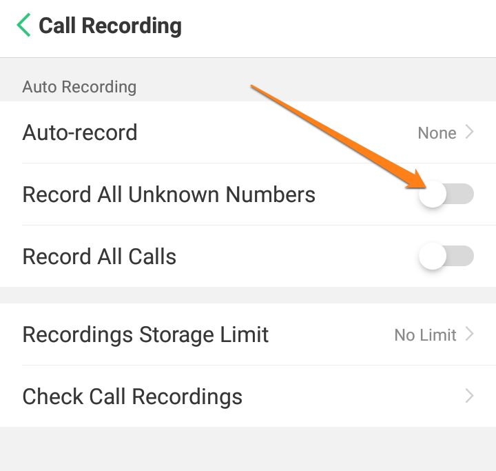 Image from: Record call unknown numbers