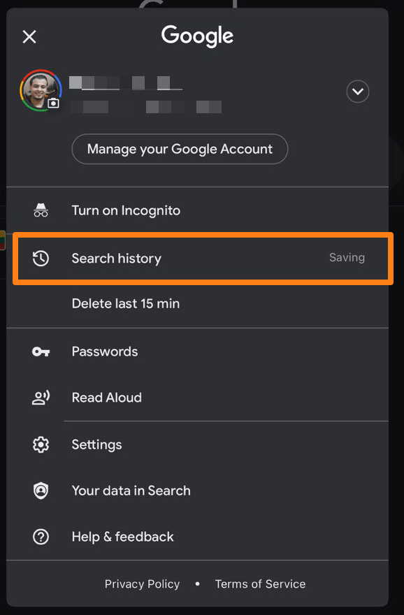 Search history How to clear Google search history