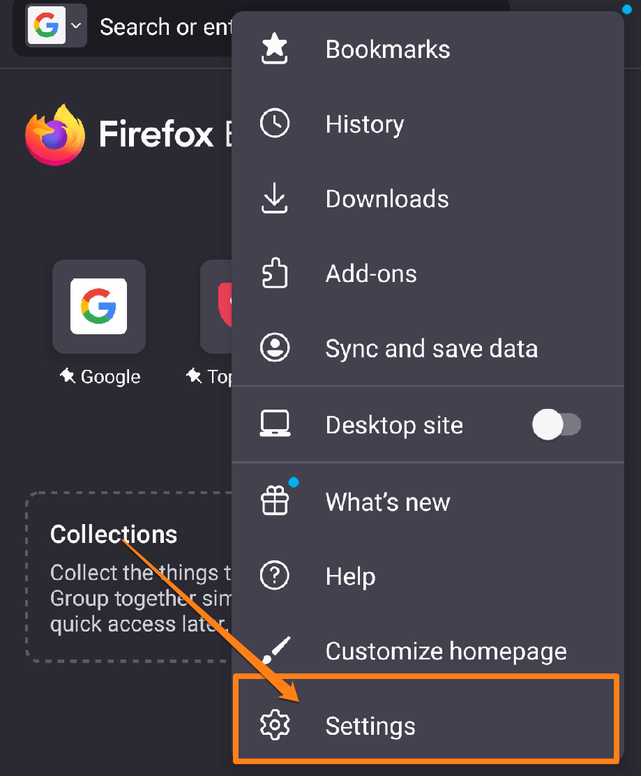 Image from: Settings How to delete cache in Firefox