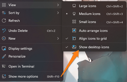 Image from: Show Desktop icons