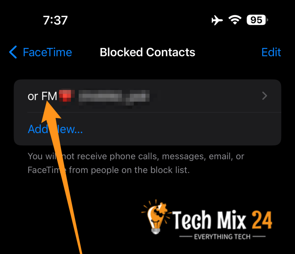find blocked contacts