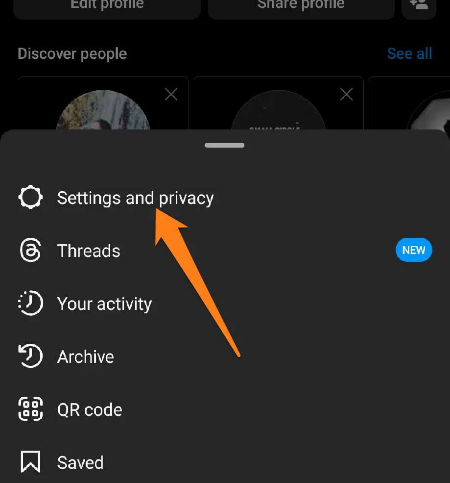 click on Settings and Privacy
