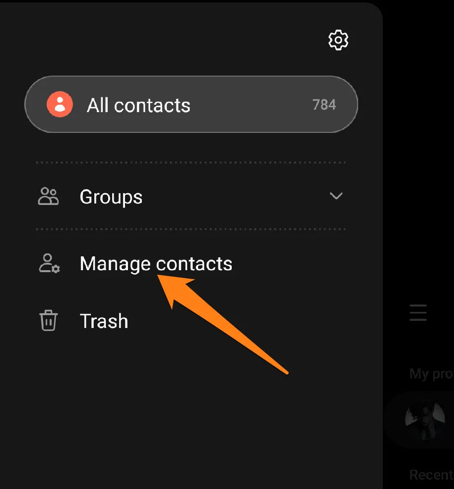 Click on Manage Contacts How to Transfer Contacts to New Phone