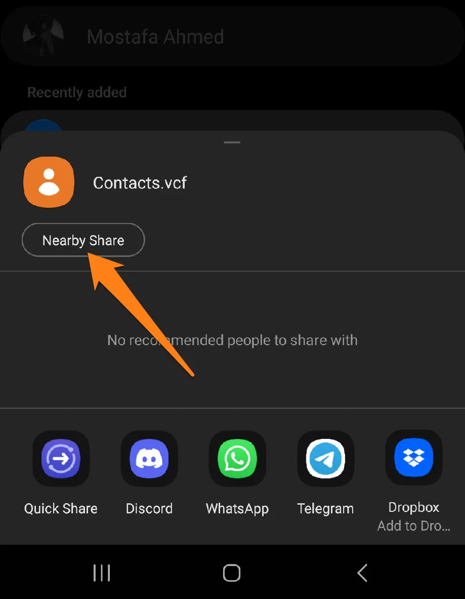 Click on Nearby Share How to Transfer Contacts to New Phone