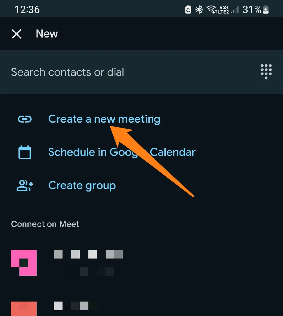 Create a new meeting How to Make a Video Calls on Android